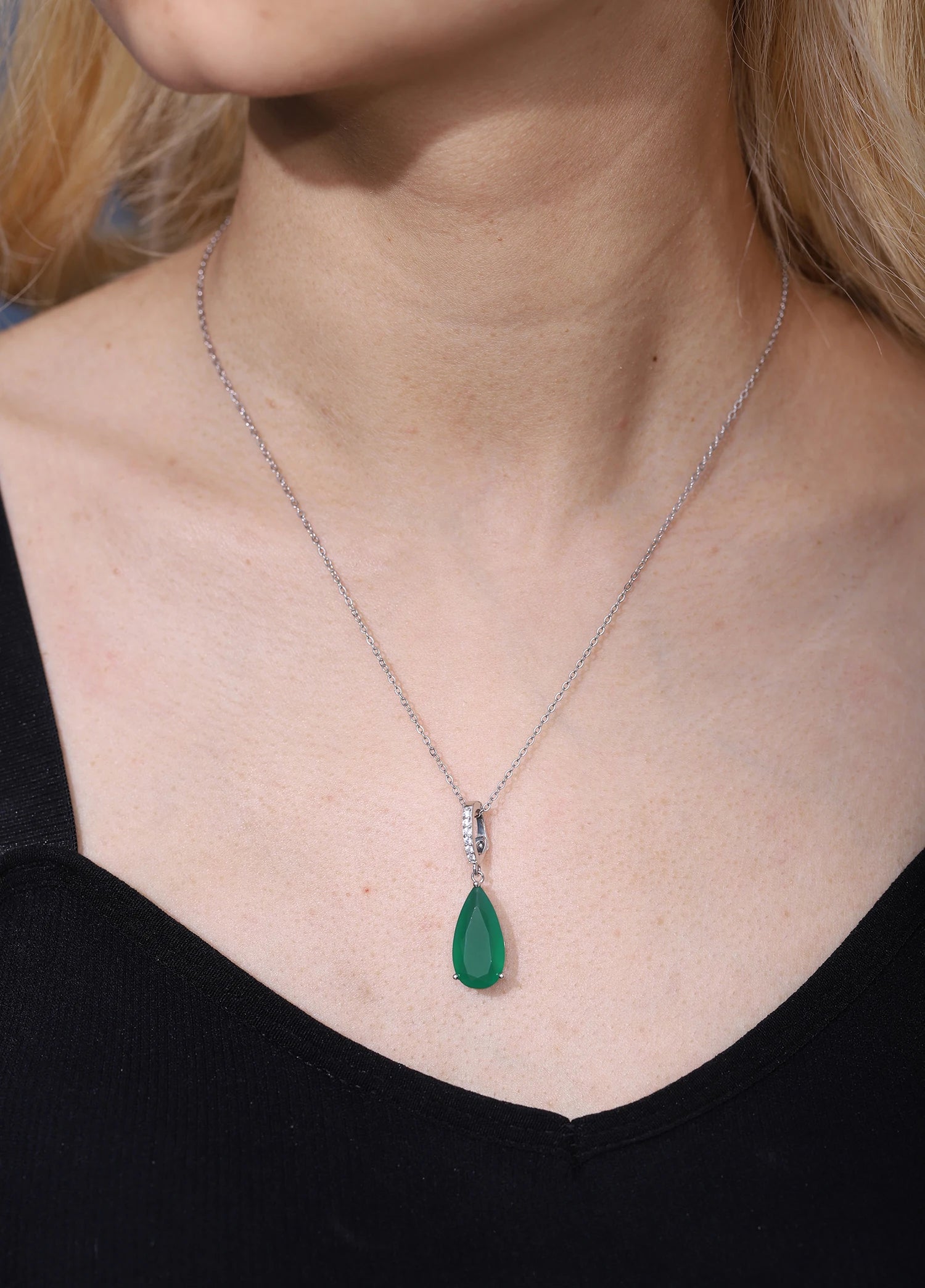 Gem's Ballet 7.89Ct Natural Green Agate Gemstone Pendant  925 sterling Silver Necklaces&Pendants For Women Fine Jewelry